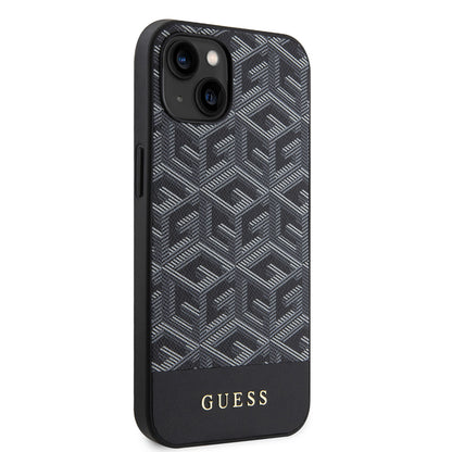 Husa MagSafe pentru Apple iPhone 15, Guess, GCube Stripes, Neagra