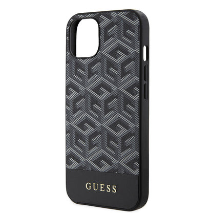 Husa MagSafe pentru Apple iPhone 15, Guess, GCube Stripes, Neagra