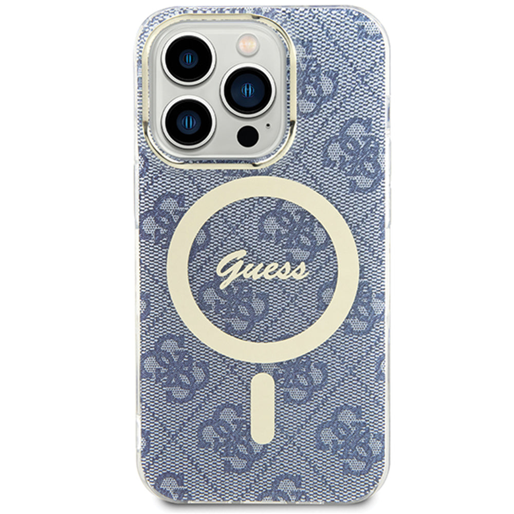Husa MagSafe pentru Apple iPhone 15, Guess, IML 4G, Albastra