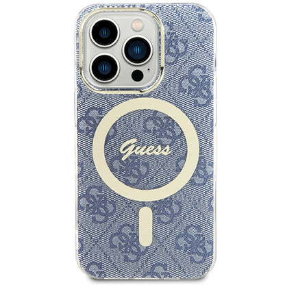 Husa MagSafe pentru Apple iPhone 15, Guess, IML 4G, Albastra