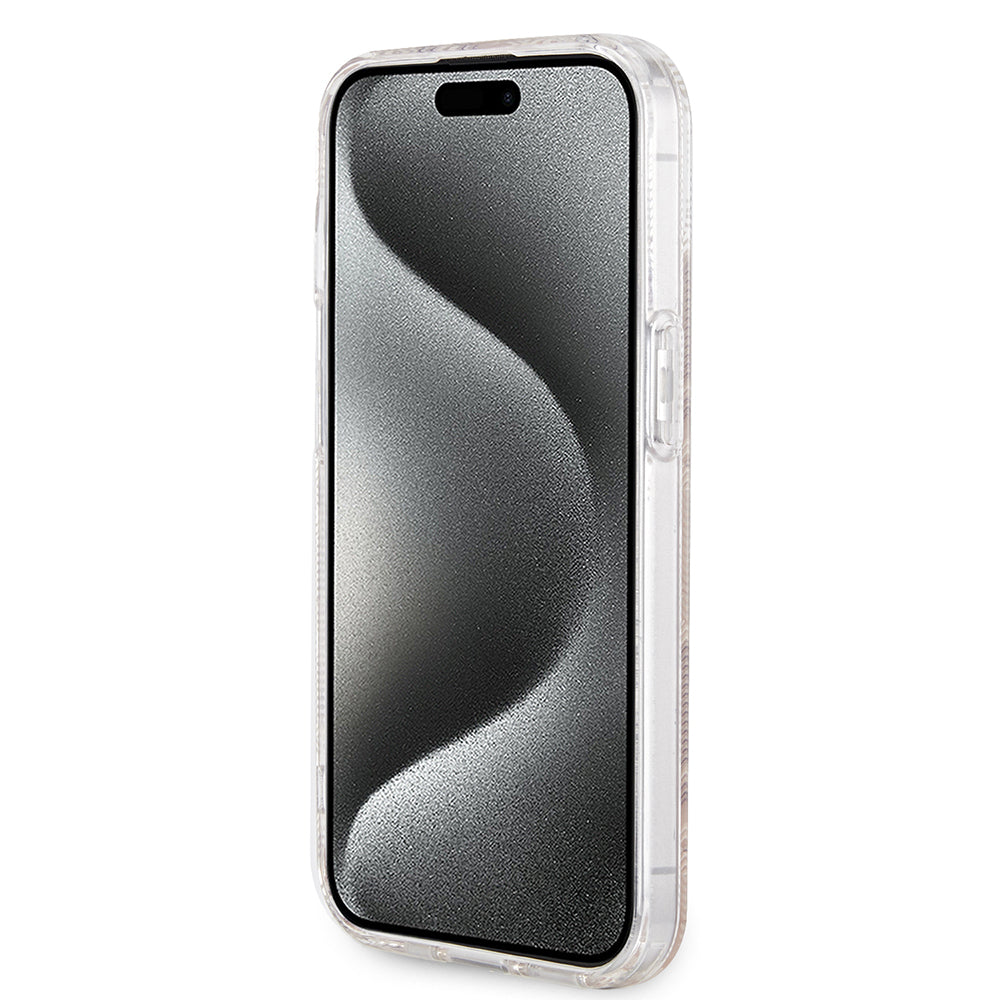 Husa MagSafe pentru Apple iPhone 15, Guess, IML Gcube, Maro