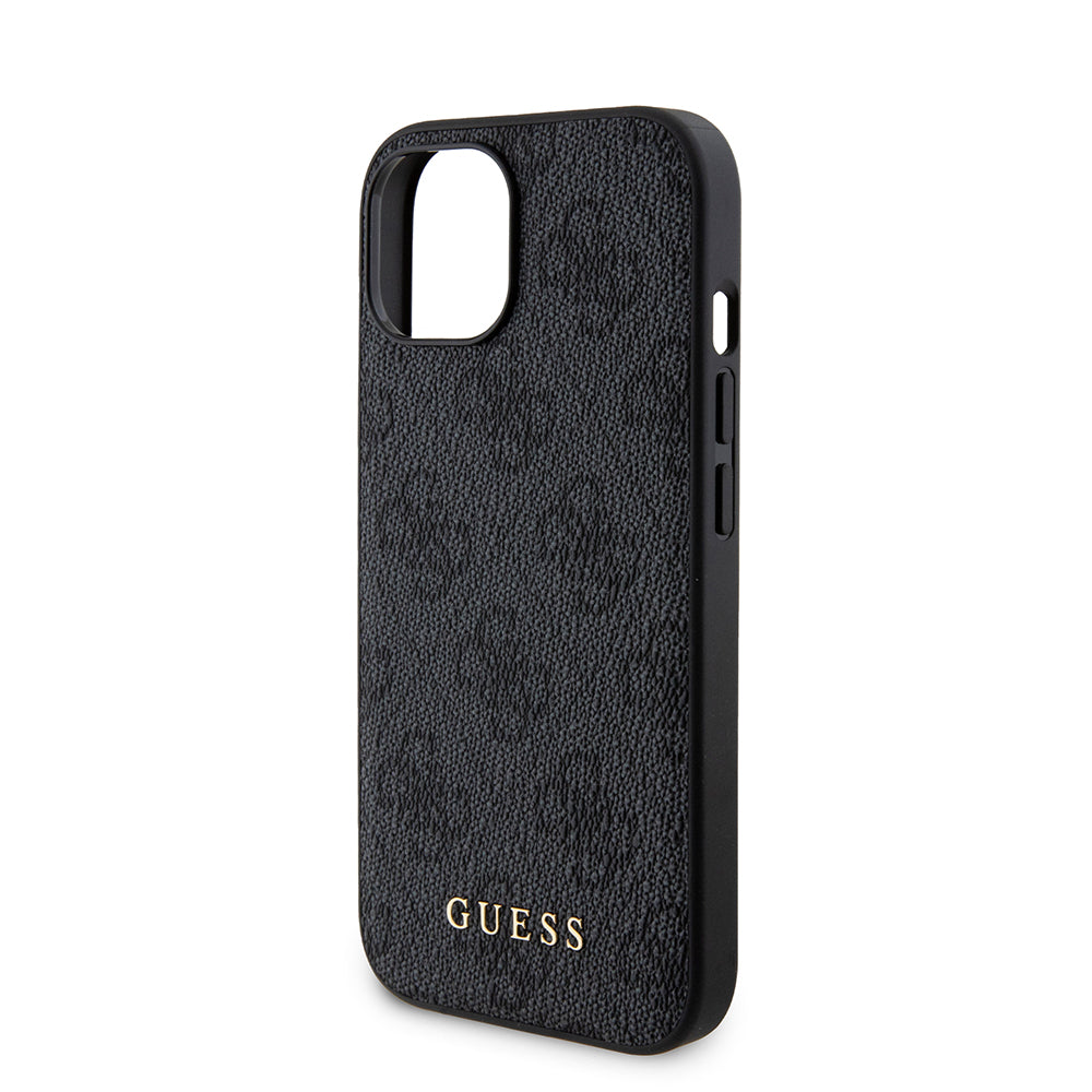 Husa MagSafe pentru Apple iPhone 15, Guess, Powerbank 4G Metal Logo, Neagra