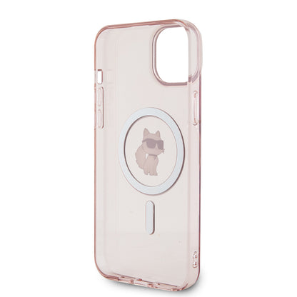 Husa MagSafe pentru Apple iPhone 15 Plus / 14 Plus, Karl Lagerfeld, IML Choupette, Roz