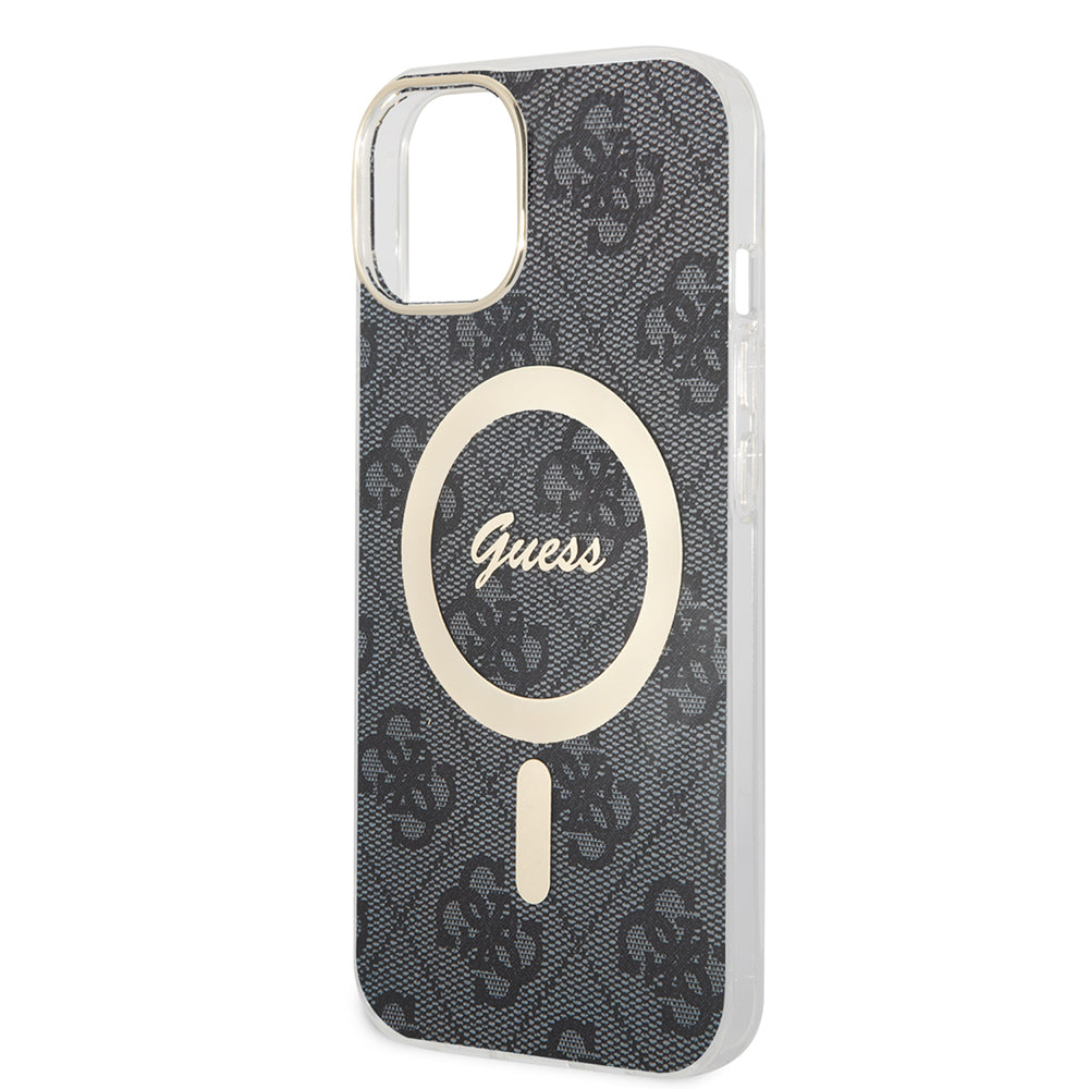 Husa MagSafe pentru Apple iPhone 15 Plus, Guess, IML 4G, Neagra