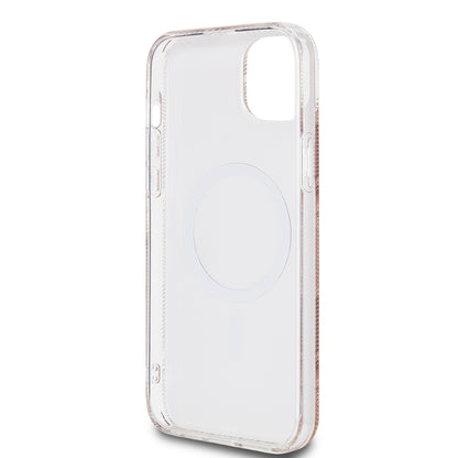 Husa MagSafe pentru Apple iPhone 15 Plus, Guess, IML Gcube, Maro
