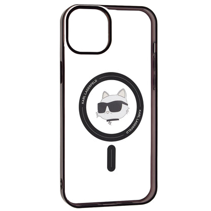 Husa MagSafe pentru Apple iPhone 15 Plus, Karl Lagerfeld, IML Choupette's Head, Transparenta