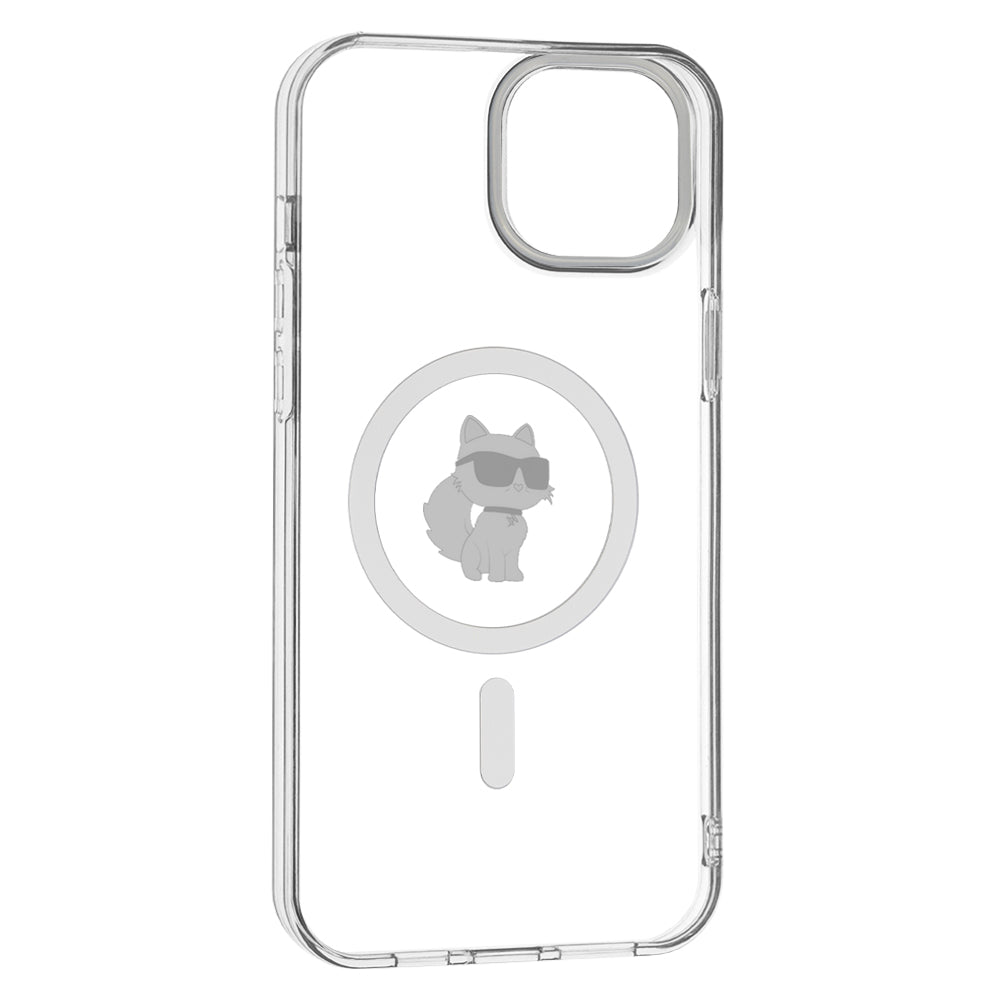 Husa MagSafe pentru Apple iPhone 15 Plus / 14 Plus, Karl Lagerfeld, IML Choupette, Transparenta