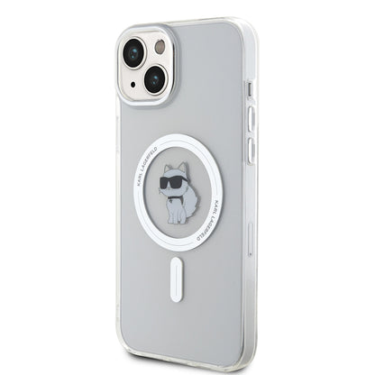 Husa MagSafe pentru Apple iPhone 15 Plus / 14 Plus, Karl Lagerfeld, IML Choupette, Transparenta