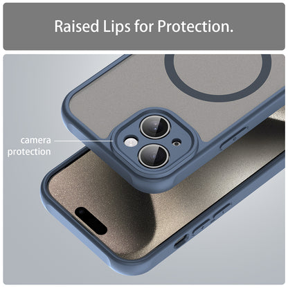 Husa MagSafe pentru Apple iPhone 15 Plus, Techsuit, HaloFrost II, Bleumarin