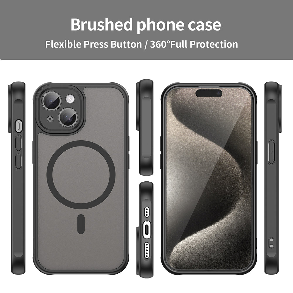 Husa MagSafe pentru Apple iPhone 15 Plus, Techsuit, HaloFrost II, Neagra