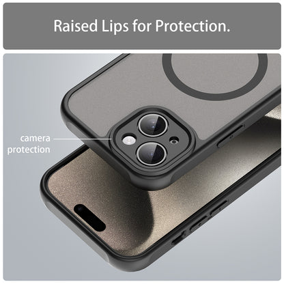Husa MagSafe pentru Apple iPhone 15 Plus, Techsuit, HaloFrost II, Neagra