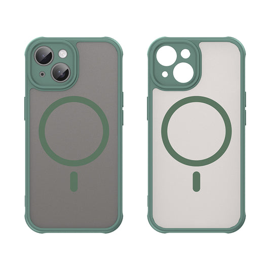 Husa MagSafe pentru Apple iPhone 15 Plus, Techsuit, HaloFrost II, Verde