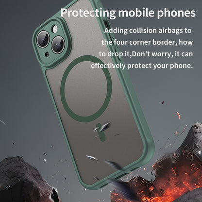 Husa MagSafe pentru Apple iPhone 15 Plus, Techsuit, HaloFrost II, Verde