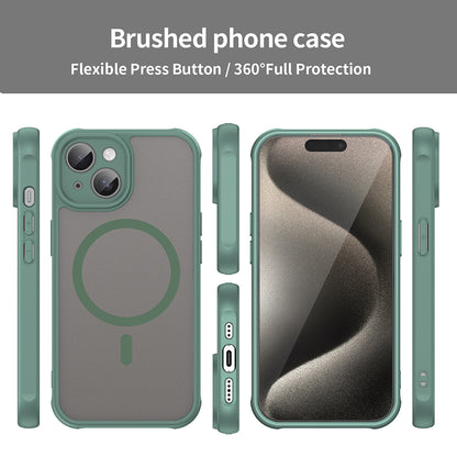Husa MagSafe pentru Apple iPhone 15 Plus, Techsuit, HaloFrost II, Verde