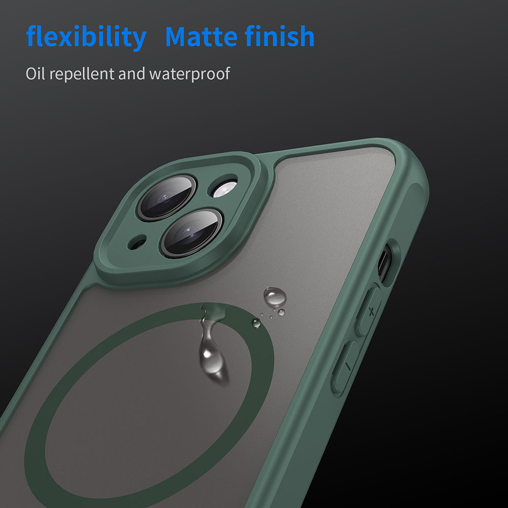Husa MagSafe pentru Apple iPhone 15 Plus, Techsuit, HaloFrost II, Verde