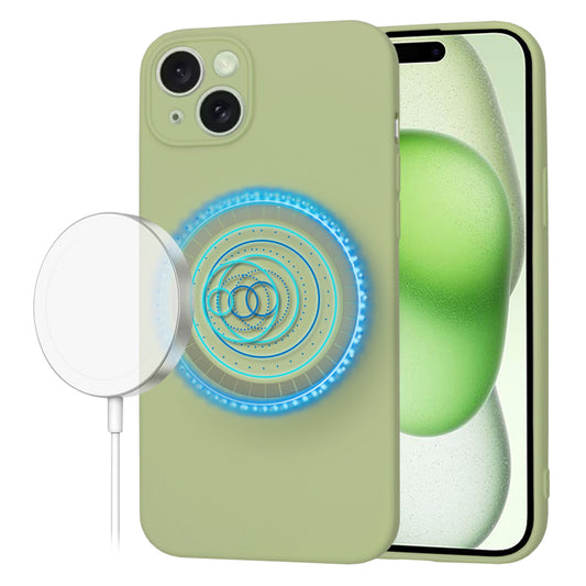 Husa MagSafe pentru Apple iPhone 15 Plus, Techsuit, SoftFlex, Matcha