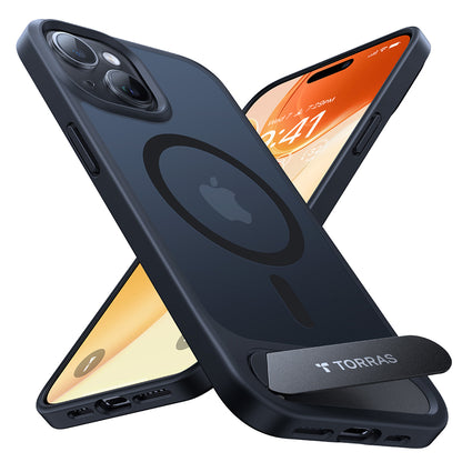 Husa MagSafe pentru Apple iPhone 15 Plus, Torras, Pstand, Neagra