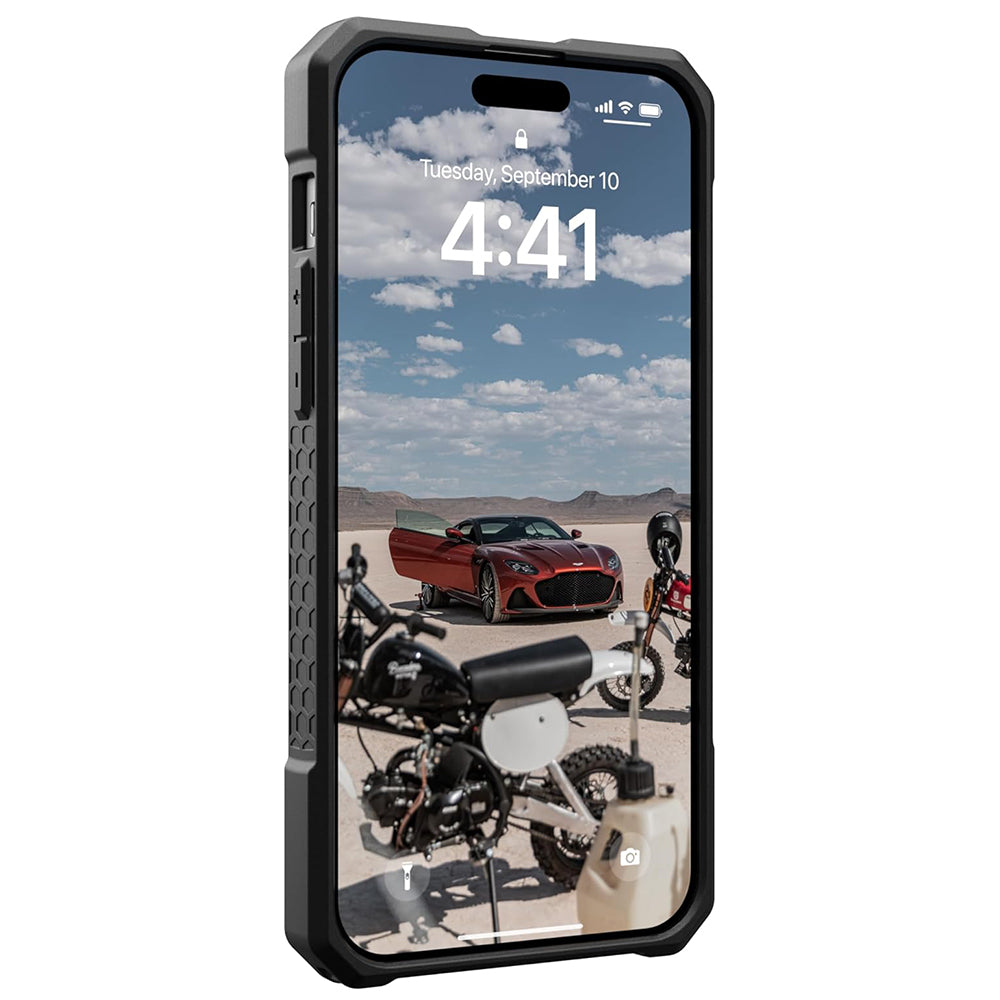 Husa MagSafe pentru Apple iPhone 15 Plus, Urban Armor Gear, Monarch Pro Kevlar, Neagra