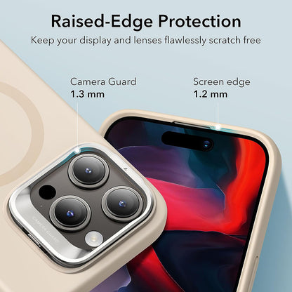 Husa MagSafe pentru Apple iPhone 15 Pro, ESR, Cloud Soft Kickstand, Crem