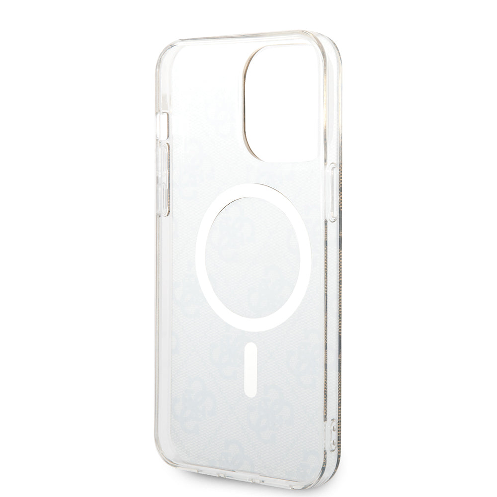 Husa MagSafe pentru Apple iPhone 15 Pro, Guess, 4G IML, Maro GUHMP15LH4STW