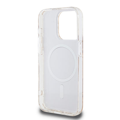 Husa MagSafe pentru Apple iPhone 15 Pro, Guess, IML Gcube, Maro