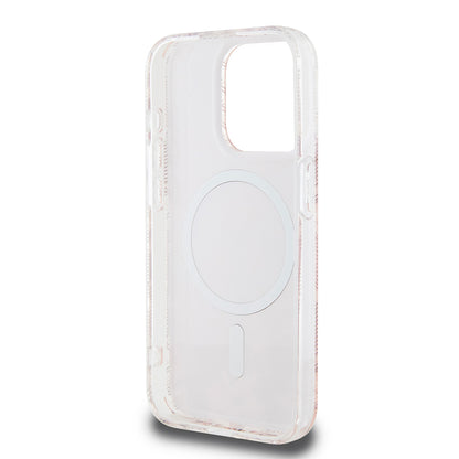 Husa MagSafe pentru Apple iPhone 15 Pro, Guess, IML Gcube, Roz