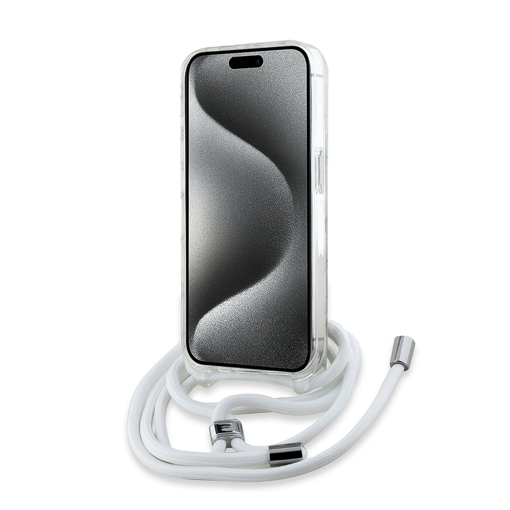 Husa MagSafe pentru Apple iPhone 15 Pro, Karl Lagerfeld, IML Crossbody Karl's Head, Transparenta