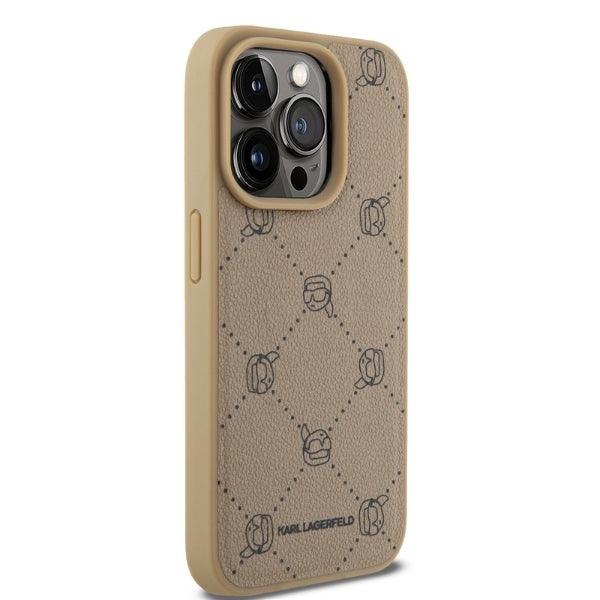 Husa MagSafe pentru Apple iPhone 15 Pro, Karl Lagerfeld, Karl's Head, Bej