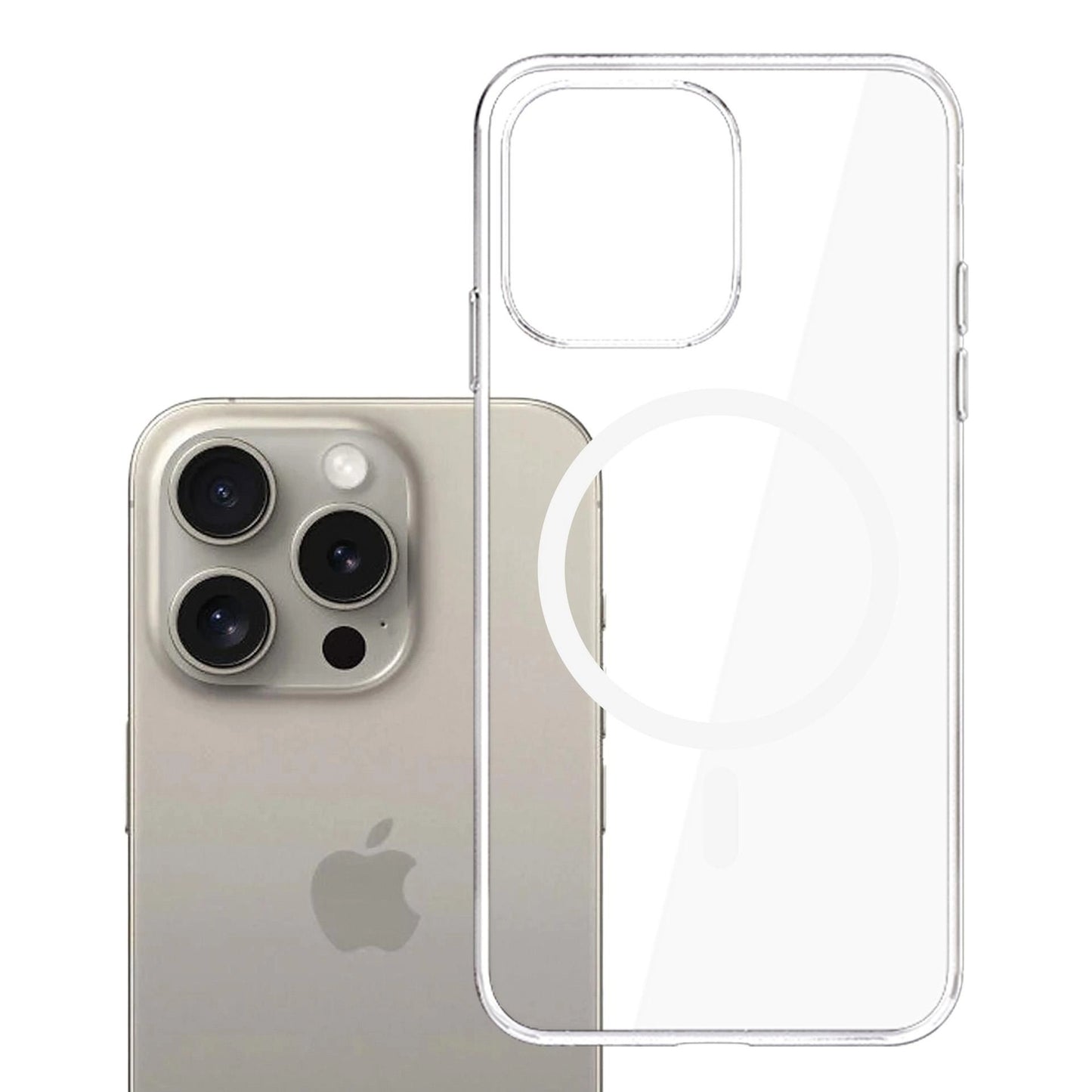 Husa MagSafe pentru Apple iPhone 15 Pro Max, 3MK, Clear MagCase, Transparenta