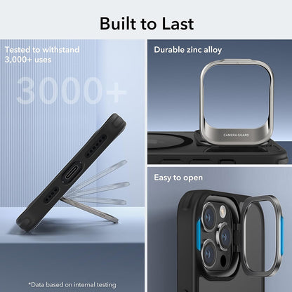 Husa MagSafe pentru Apple iPhone 15 Pro Max, ESR, Classic Hybrid Kickstand, Neagra Transparenta