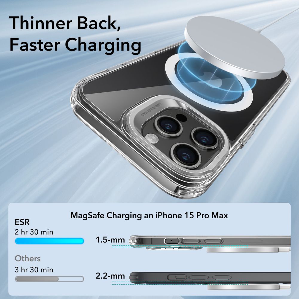 Husa MagSafe pentru Apple iPhone 15 Pro Max, ESR, Classic Hybrid Kickstand, Transparenta