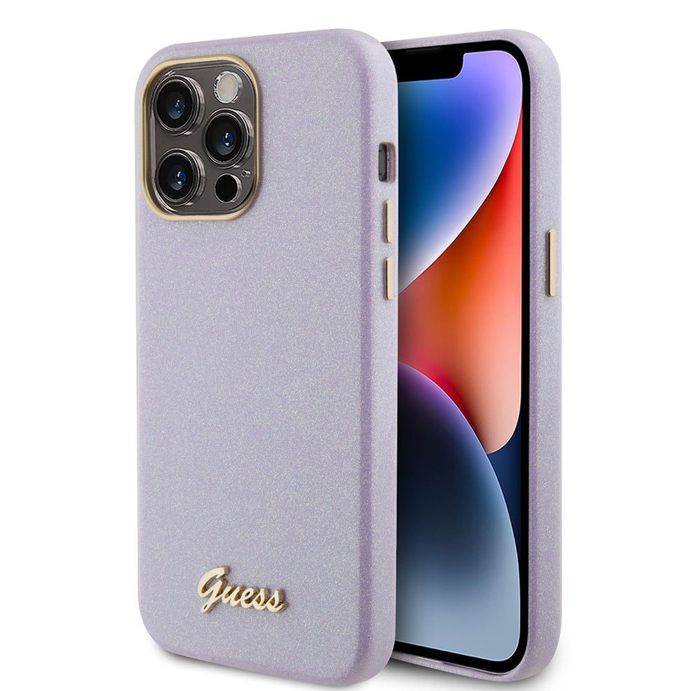 Husa MagSafe pentru Apple iPhone 15 Pro Max, Guess, Glitter Full Wrapped, Mov GUHCP15XPGMCSL