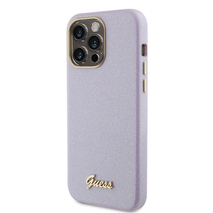 Husa MagSafe pentru Apple iPhone 15 Pro Max, Guess, Glitter Full Wrapped, Mov GUHCP15XPGMCSL
