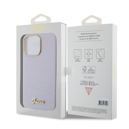 Husa MagSafe pentru Apple iPhone 15 Pro Max, Guess, Glitter Full Wrapped, Mov GUHCP15XPGMCSL