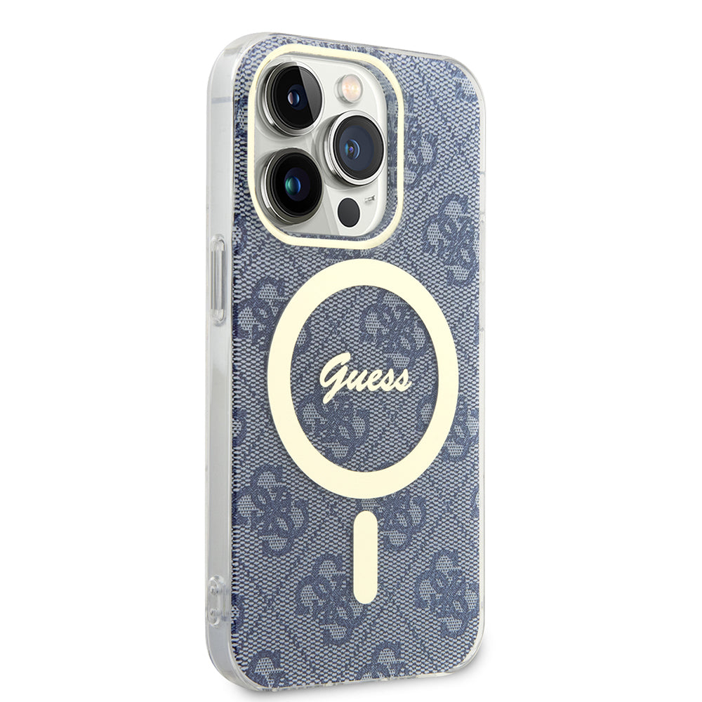 Husa MagSafe pentru Apple iPhone 15 Pro Max, Guess, IML 4G, Albastra