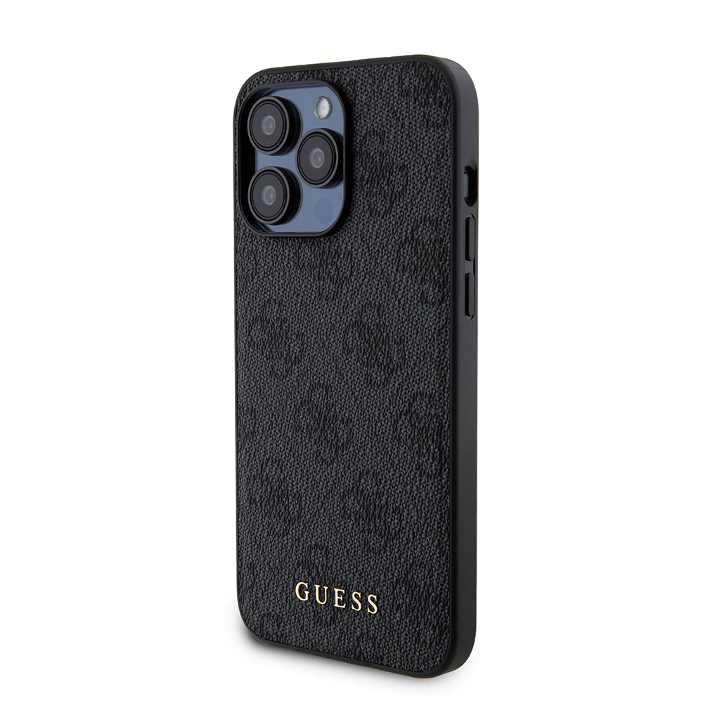 Husa MagSafe pentru Apple iPhone 15 Pro Max, Guess, Powerbank 4G Metal Logo, Neagra