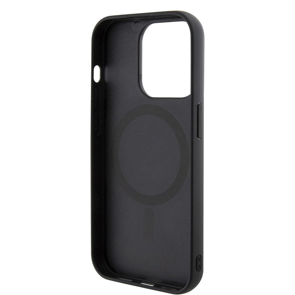 Husa MagSafe pentru Apple iPhone 15 Pro Max, Guess, PU G Cube, Neagra