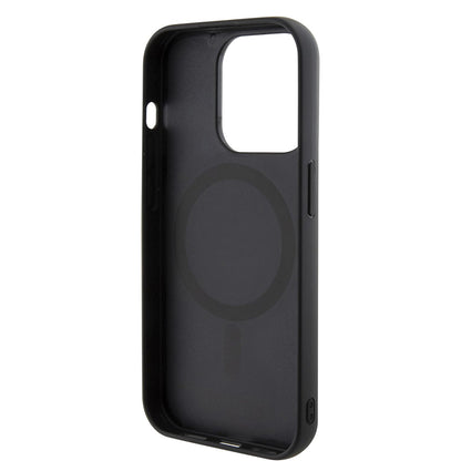 Husa MagSafe pentru Apple iPhone 15 Pro Max, Guess, PU G Cube, Neagra