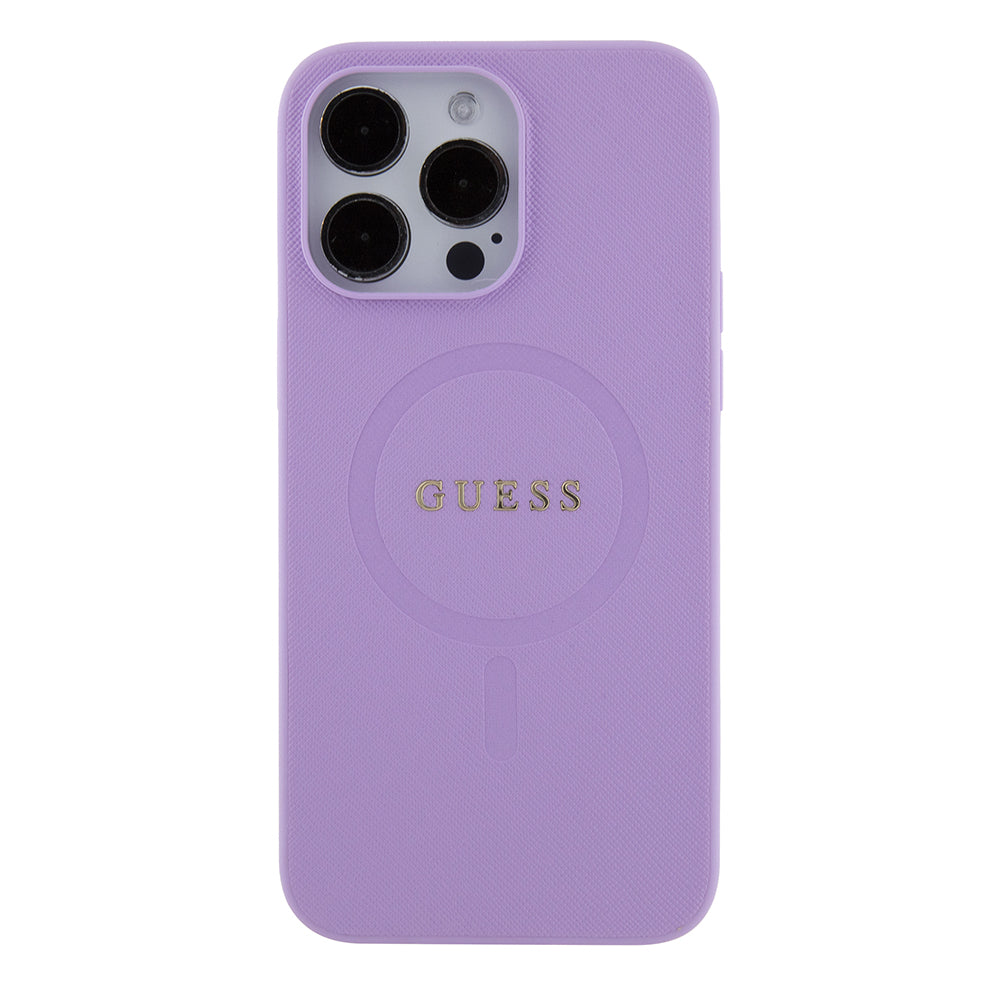 Husa MagSafe pentru Apple iPhone 15 Pro Max, Guess, Saffiano, Mov