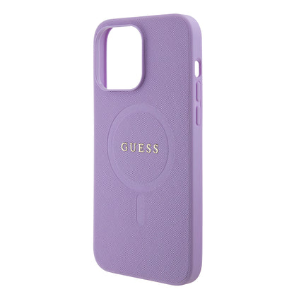 Husa MagSafe pentru Apple iPhone 15 Pro Max, Guess, Saffiano, Mov
