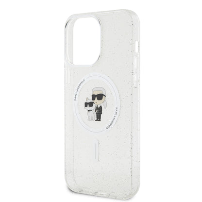 Husa MagSafe pentru Apple iPhone 15 Pro Max, Karl Lagerfeld, Glitter, Transparenta
