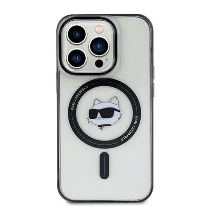 Husa MagSafe pentru Apple iPhone 15 Pro Max, Karl Lagerfeld, IML Choupette's Head, Transparenta