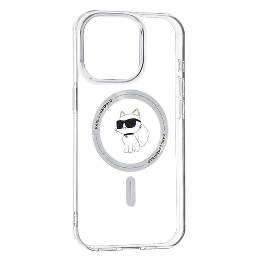Husa MagSafe pentru Apple iPhone 15 Pro Max, Karl Lagerfeld, IML Choupette, Transparenta