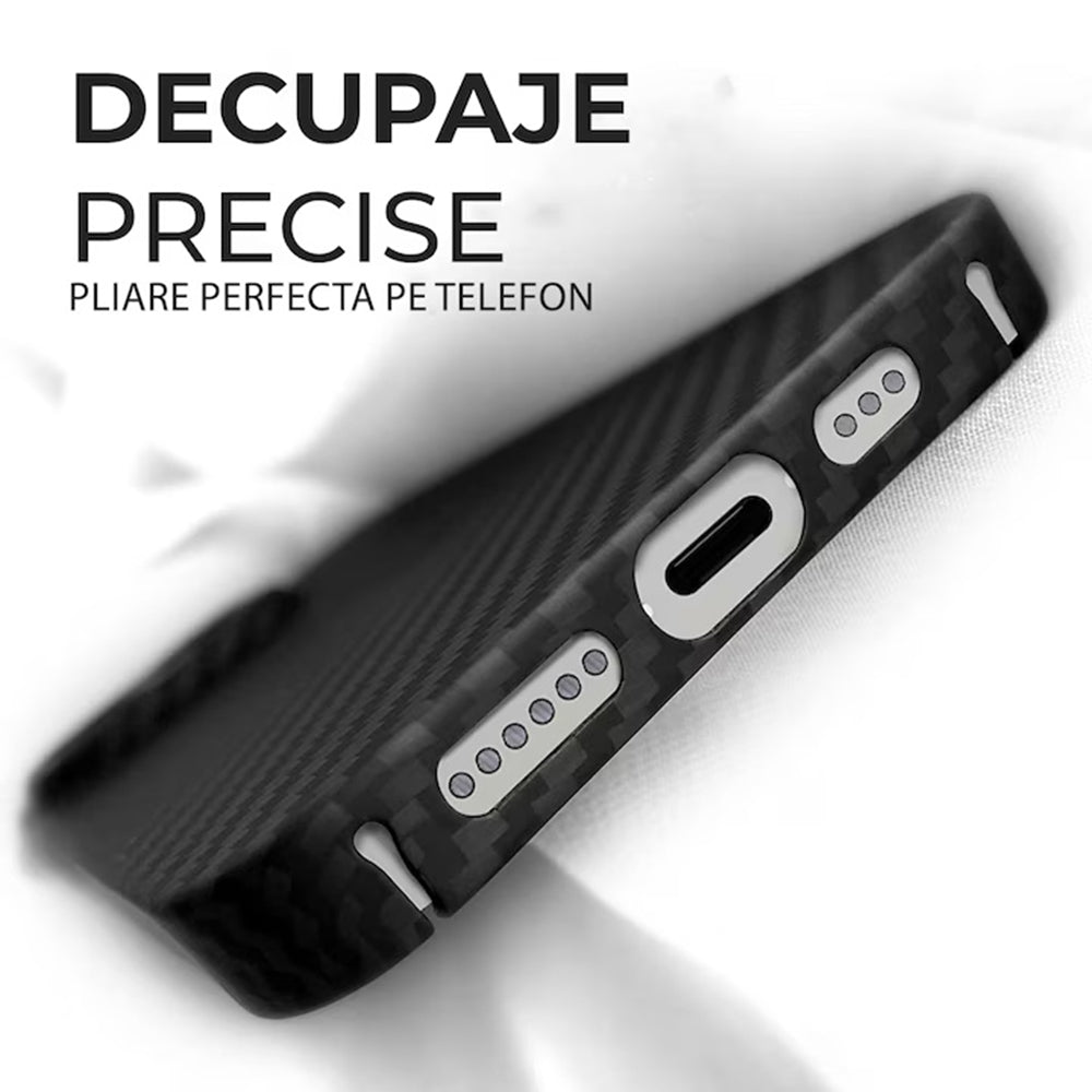 Husa MagSafe pentru Apple iPhone 15 Pro Max, Techsuit, Aramid Fiber, Neagra