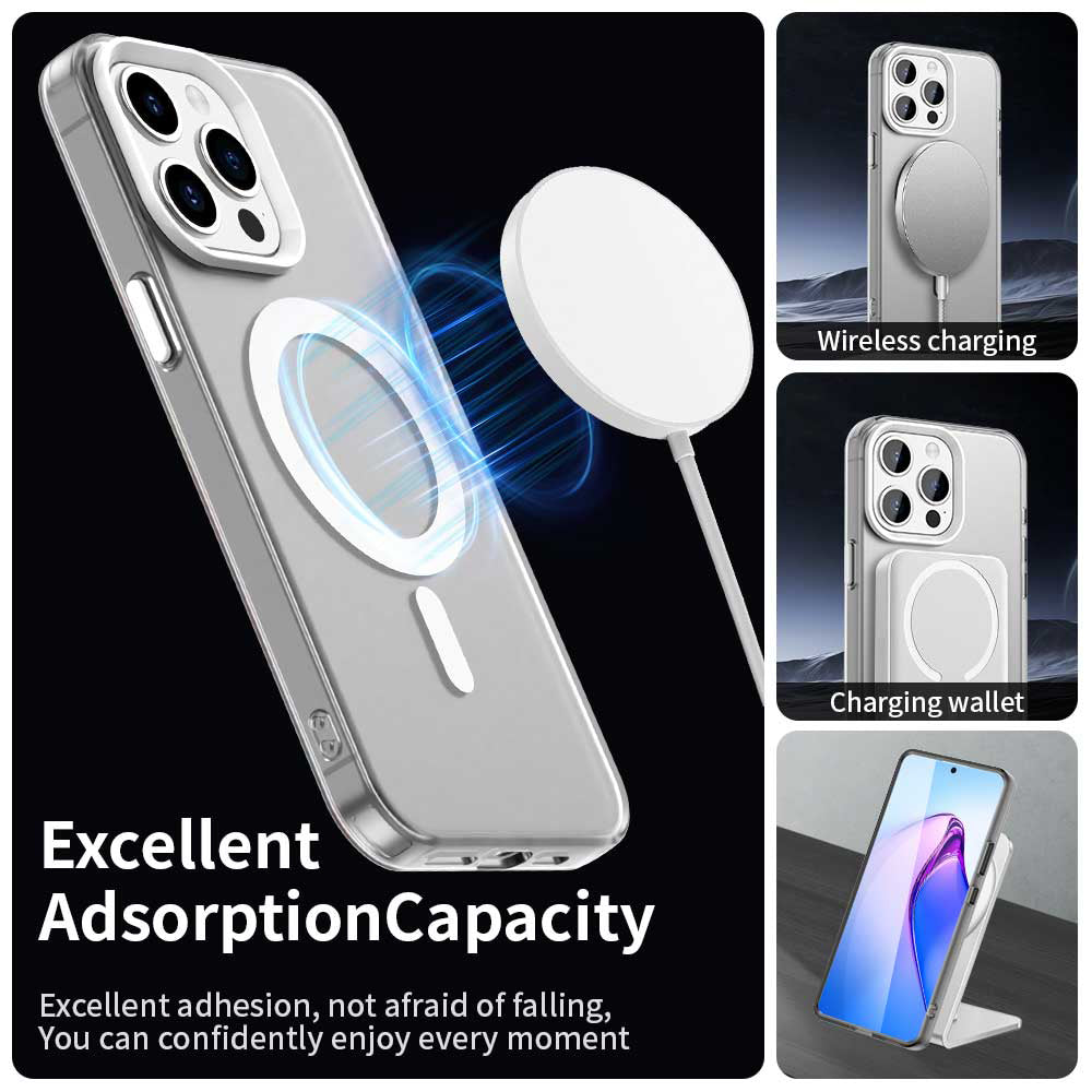 Husa MagSafe pentru Apple iPhone 15 Pro Max, Techsuit, CandyCase, Alba