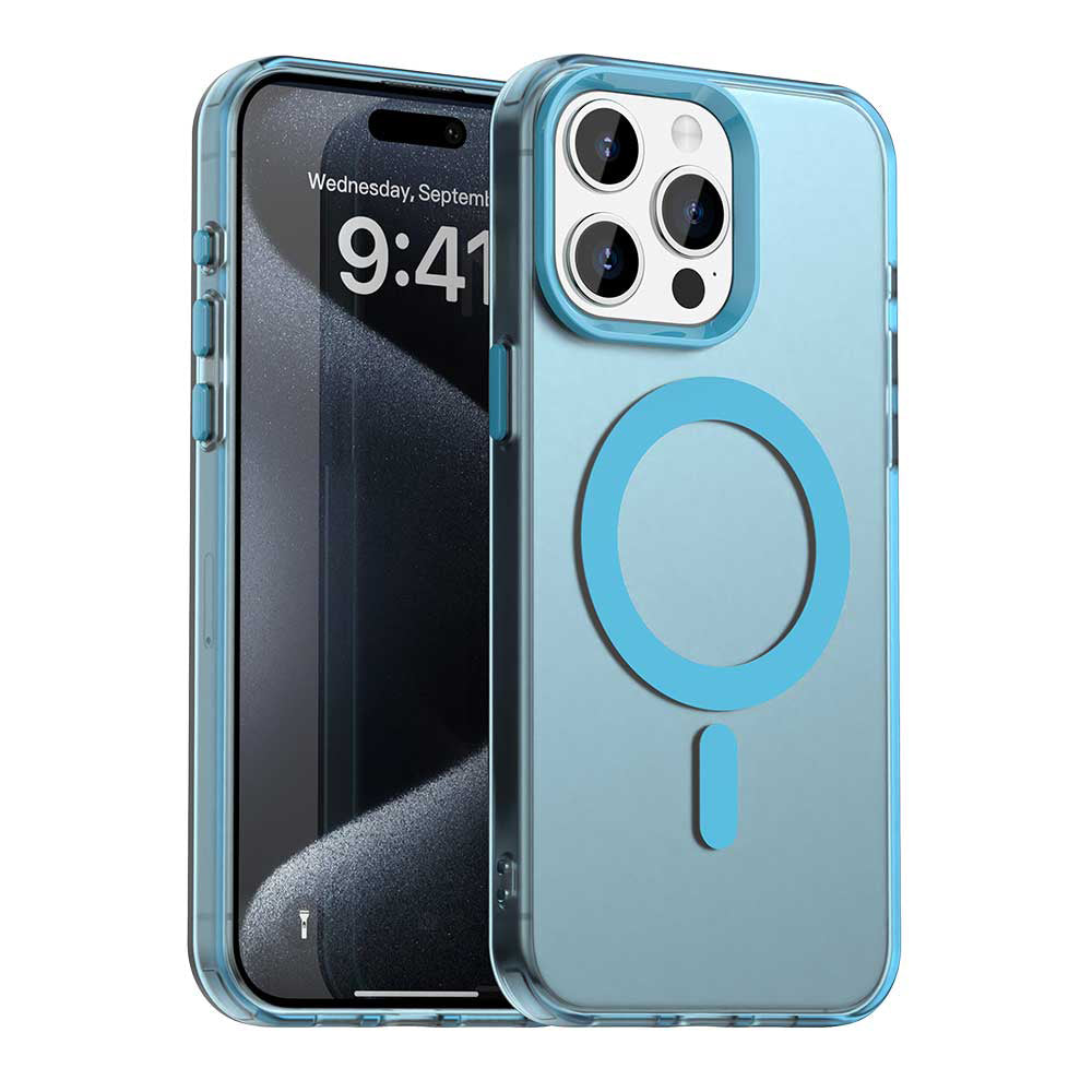 Husa MagSafe pentru Apple iPhone 15 Pro Max, Techsuit, CandyCase, Albastra