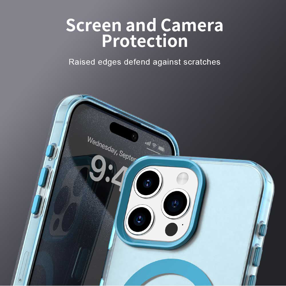 Husa MagSafe pentru Apple iPhone 15 Pro Max, Techsuit, CandyCase, Albastra