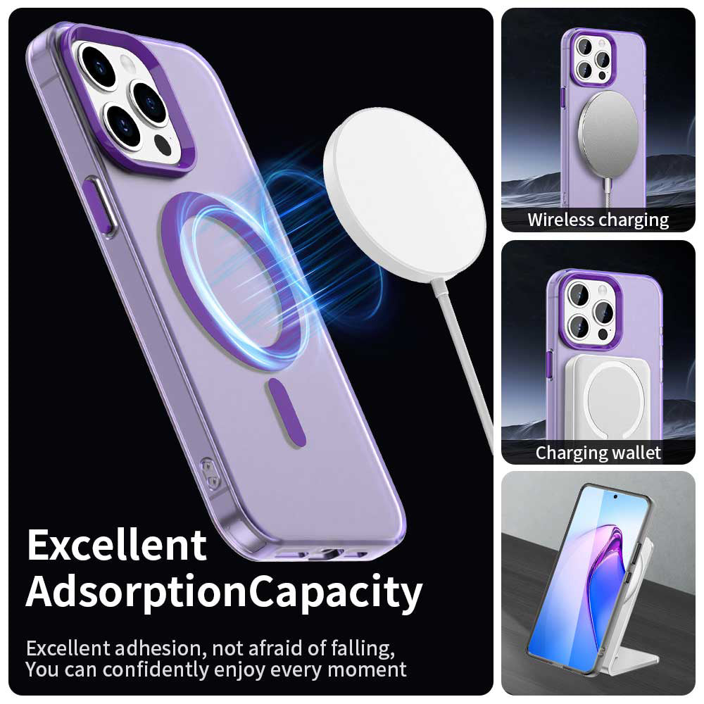 Husa MagSafe pentru Apple iPhone 15 Pro Max, Techsuit, CandyCase, Mov