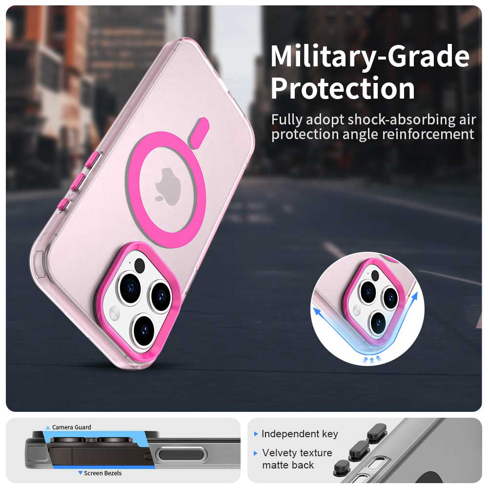 Husa MagSafe pentru Apple iPhone 15 Pro Max, Techsuit, CandyCase, Roz
