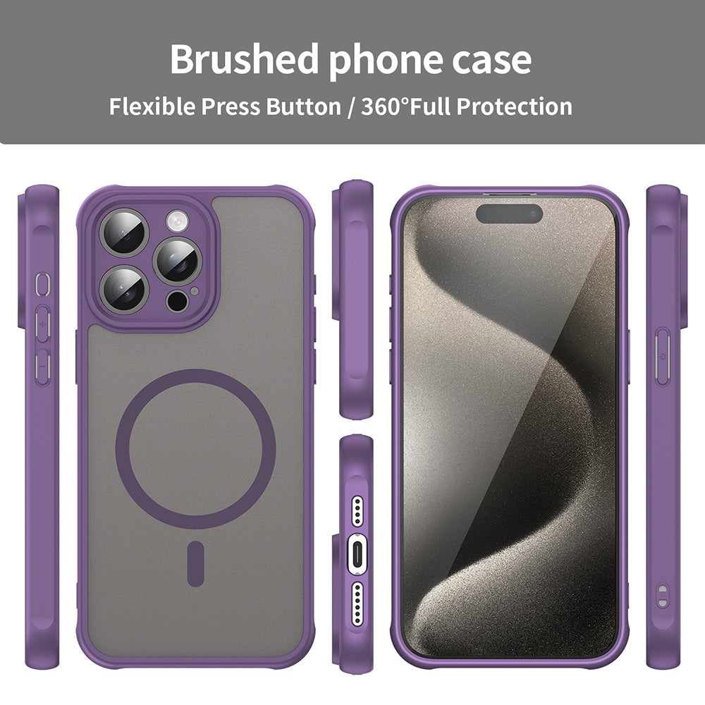 Husa MagSafe pentru Apple iPhone 15 Pro Max, Techsuit, HaloFrost II, Mov